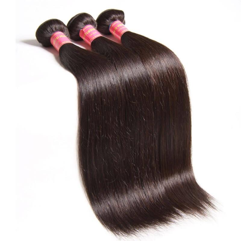 Idolra Affordable Brazilian Hair 3 Bundles Unprocessed Virgin Brazilian Straight Hair Weave Natural Black